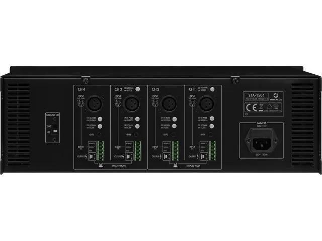 Multi-kanálové PA zosilňovače Monacor STA-1504 (3)