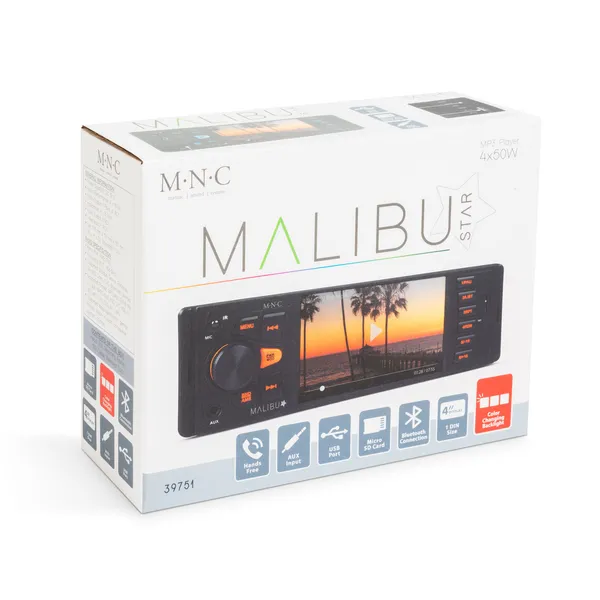 Multimediálny prehrávač  MNC 39751 Malibu Star - 1 DIN - 4 x 50 W - BT - MP3 - AUX - SD - USB (6)