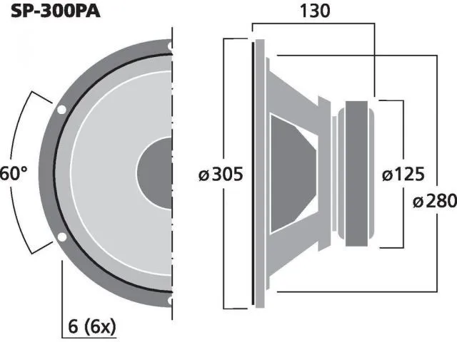 PA a výkonný basový reproduktor 175W Monacor SP-300PA, 8Ohm (3)