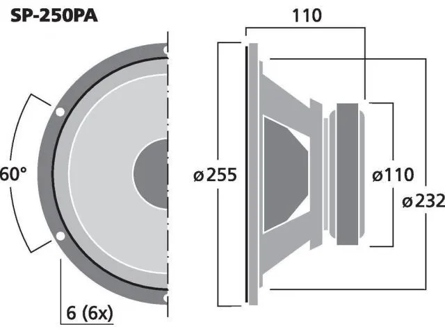 PA a výkonný stredový reproduktor Monacor SP-250PA, 125 W, 8 Ohmov (3)