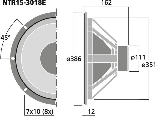 PA basový spekaer CELESTION NTR15-3018E, 450 W, 8 Ohmov (5)
