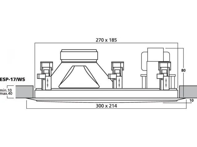 PA hi-fi nástenné a stropné reproduktory Monacor ESP-17/WS (3)