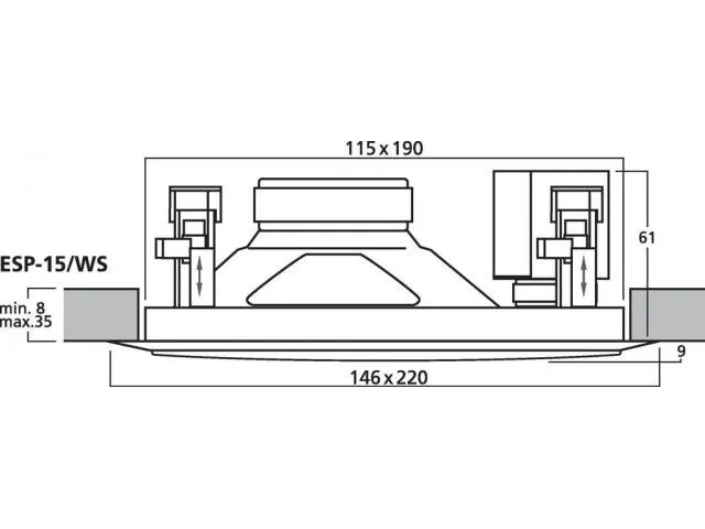 PA hi-fi nástenné a stropné reproduktory Monacor ESP-15/WS (4)