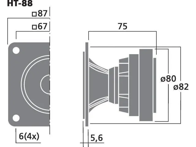 PA horn výškový reproduktor MONACOR HT-88, 50 W, 8 Ω (3)