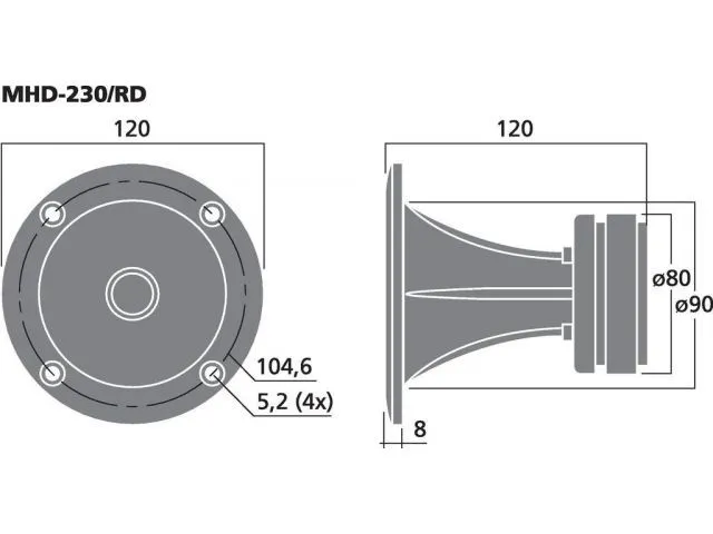 PA horn výškový reproduktor MONACOR MHD-230/RD, 40 W, 8 Ω (3)