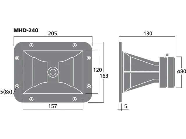 PA horn výškový reproduktor MONACOR MHD-240, 40 W, 8 Ω (3)