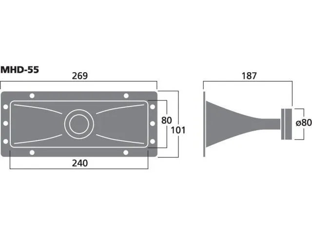 PA horn výškový reproduktor MONACOR MHD-55, 30 W, 8 Ω (3)