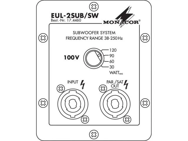 Subwoofer v technike 100 V Monacor EUL-2SUB/SW (2)
