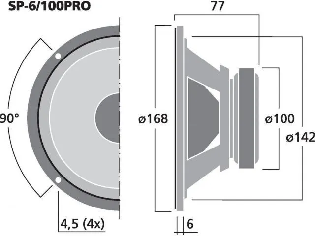 PA stredobasový reproduktor Monacor SP-6/100PRO, 100 W, 4 Ohm (2)