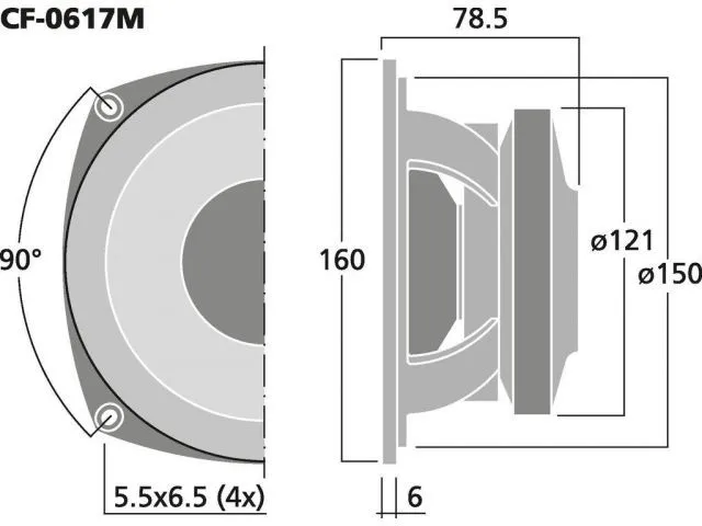 PA stredový reproduktor CELESTION CF-0617M, 350 W MAX, 200 W RMS, 8 Ohm (4)