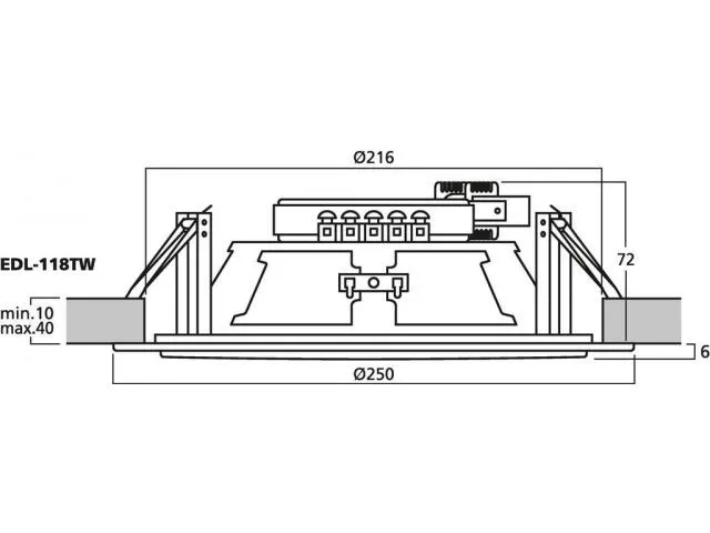 PA stropný reproduktor Monacor EDL-118TW, 100 V (2)