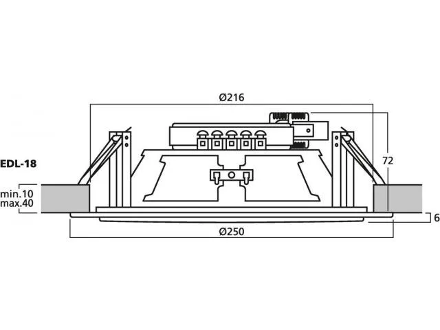 PA stropný reproduktor Monacor EDL-18, 20 cm (2)
