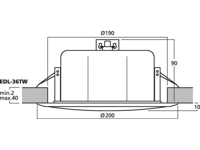 PA stropný reproduktor Monacor EDL-36TW (3)