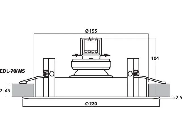 PA stropný reproduktor Monacor EDL-70/WS (4)