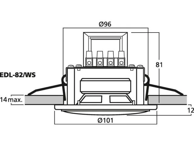 PA stropný reproduktor Monacor EDL-82/WS (3)