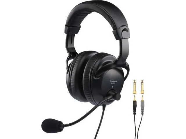 Profesionálne stereo slúchadlá s dynamickým mikrofónom Monacor BH-009 (1)