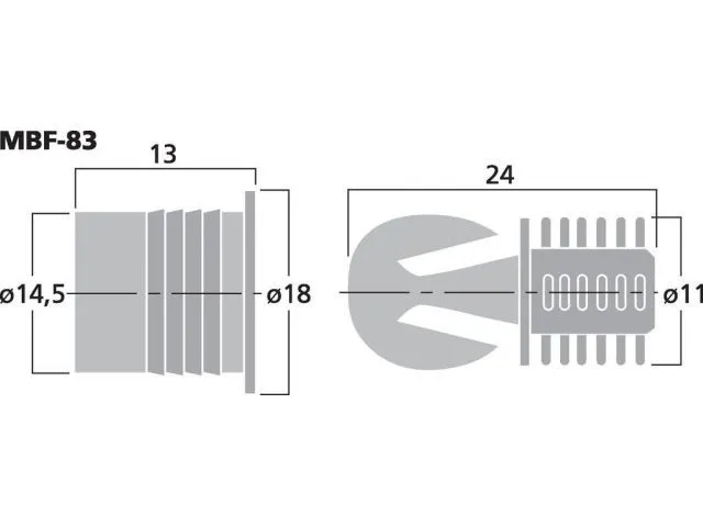 Rámové hmoždinky pre reproduktory MONACOR MBF-83, súprava (2)