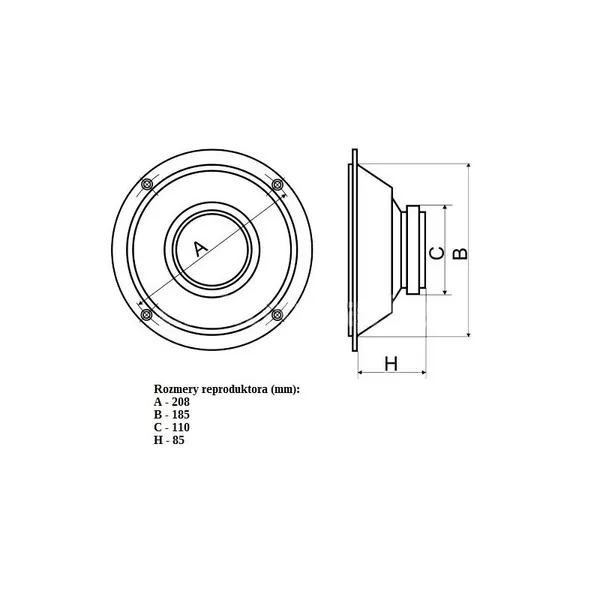 Basový reproduktor Dibeisi DBS C8005-4, 150 W, 4 Ohm (4)