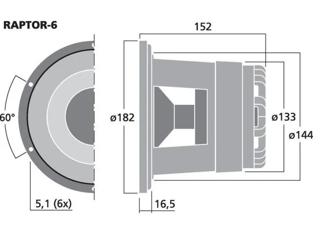 Reproduktor pre subwoofer - Carpower RAPTOR-6, 100 W, 4 Ohm (3)