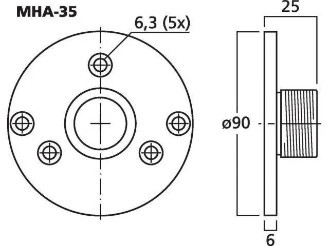 Skrutkový adaptér Monacor MHA-35 (2)