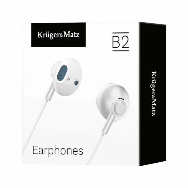 Slúchadlá do uší s mikrofónom Krűger&Matz B2 biele (3)
