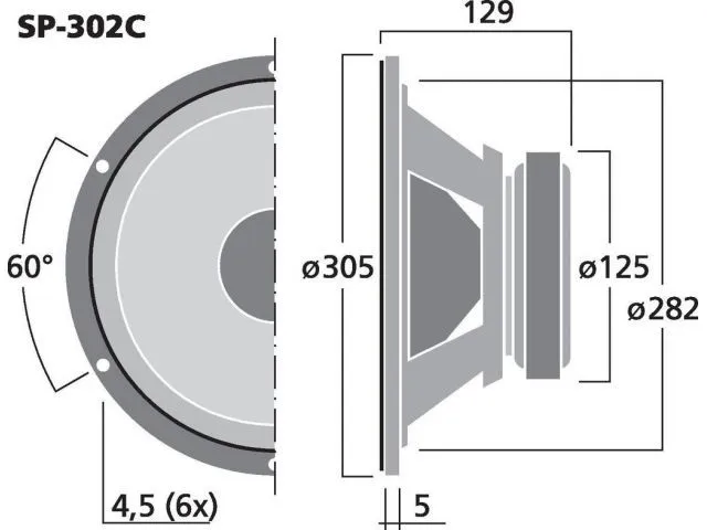 Reproduktor MONACOR SP-302C, auto hifi subwoofer, 150 W, 4 Ohm (3)