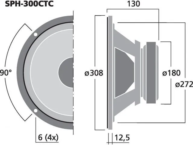 Basový reproduktor Monacor SPH-300CTC, 2 x 150 W, 2 x 8 Ohm (3)