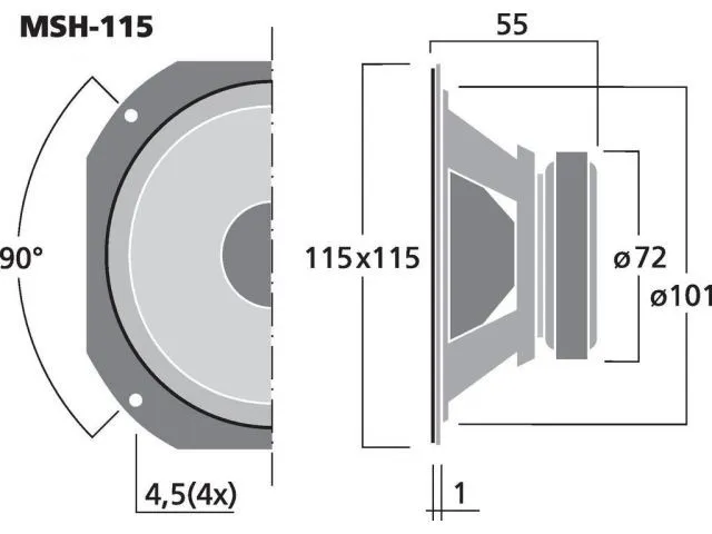 Stredový reproduktor Monacor MSH-115, 120 W, 8 Ohm (3)