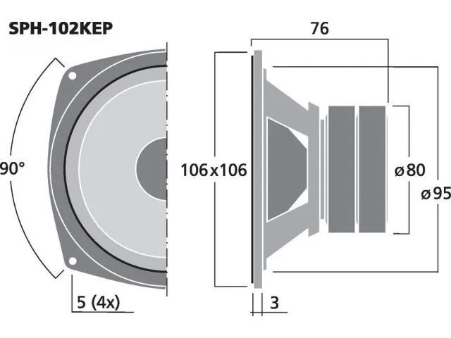 Stredový reproduktor Monacor MSH-115, 120 W, 8 Ohm (3)