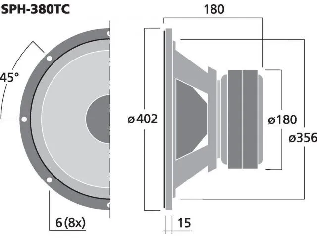 Subwoofer Monacor SPH-380TC, 2 x 250 W, 2 x 4 Ohm (3)