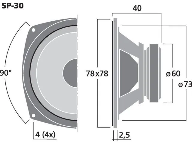 Univerzálny reproduktor MONACOR SP-30, 5 W, 4 Ω (3)