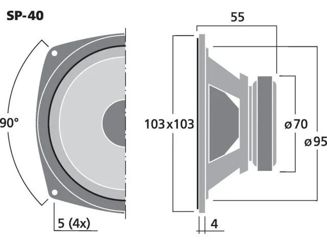 Univerzálny reproduktor MONACOR SP-40, 8 W, 8 Ω (3)