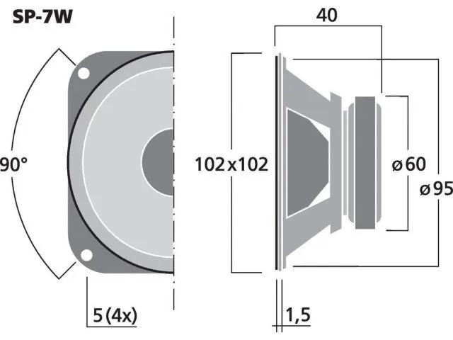 Univerzálny reproduktor MONACOR SP-7W, 4 W, 8 Ω (3)