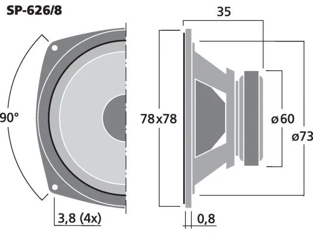 Univerzálny reproduktor s plným rozsahom MONACOR SP-626/8, 2 W, 8 Ω (2)