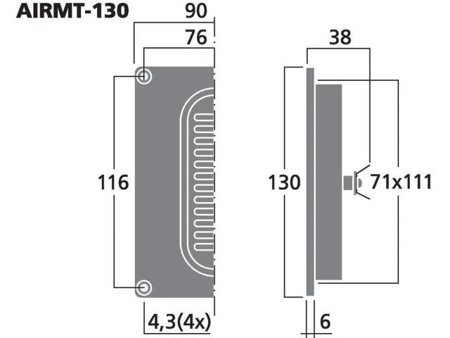 Výškový reproduktor MONACOR AIRMT-130,High-end, 60 W, 8 Ohm (3)