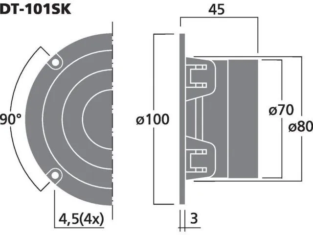 Výškový reproduktor MONACOR DT-101SK, 30 W, 8 Ohm (3)