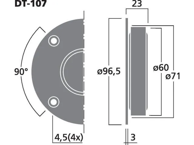 Výškový reproduktor MONACOR DT-107, 130 W, 8 Ohm (3)