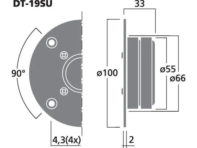 Výškový reproduktor MONACOR DT-19SU, 80 W, 8 Ohm (3)