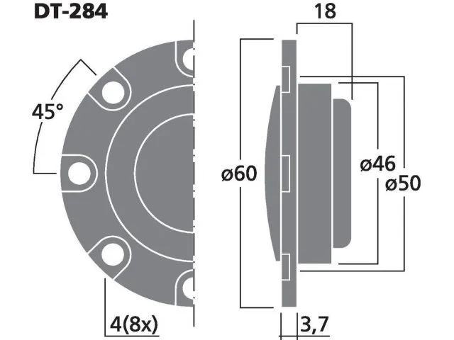 Výškový reproduktor MONACOR DT-284, 60 W, 4 Ohm (6)