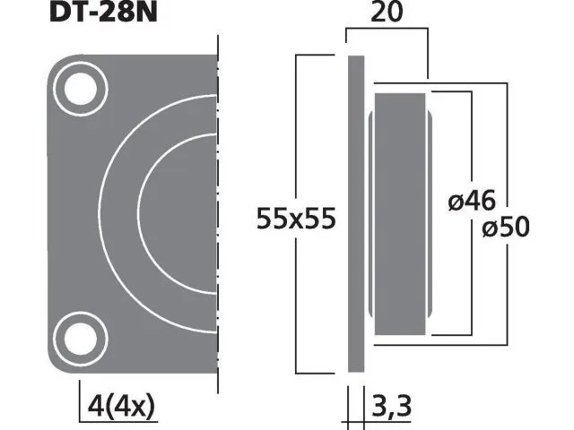 Výškový reproduktor MONACOR DT-28N, 50 W, 8 Ohm (3)