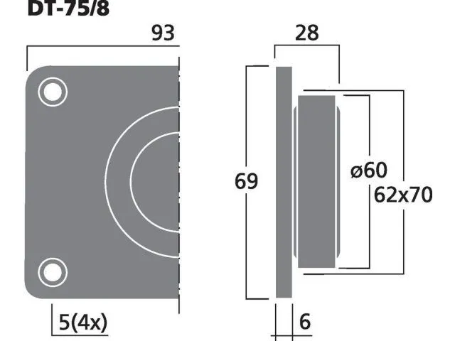 Výškový reproduktor MONACOR DT-75/8, 25 W, 8 Ohm (3)