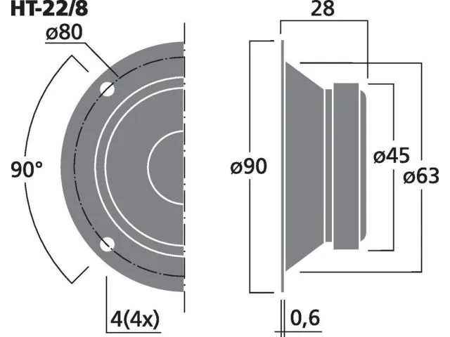 Výškový reproduktor MONACOR HT-22/8, 10 W, 8 Ohm (2)