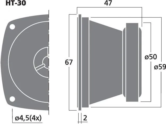 Výškový reproduktor MONACOR HT-30, 50 W, 8 Ohm (3)