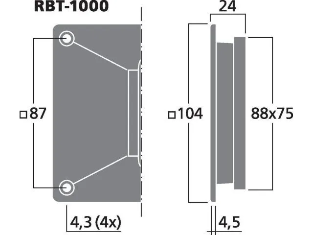 Výškový reproduktor MONACOR RBT-1000, 40 W, 6 Ohm (2)
