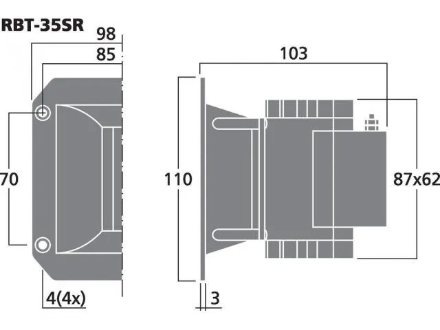 Výškový reproduktor MONACOR RBT-35SR, 12 W, 7 Ohm (2)