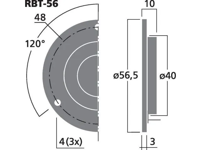 Výškový reproduktor MONACOR RBT-56, 10 W, 4 Ohm (2)