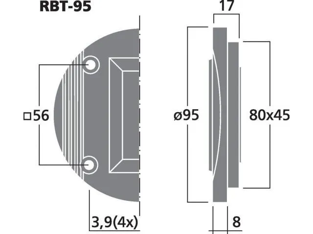 Výškový reproduktor MONACOR RBT-95, 30 W, 8 Ohm (2)