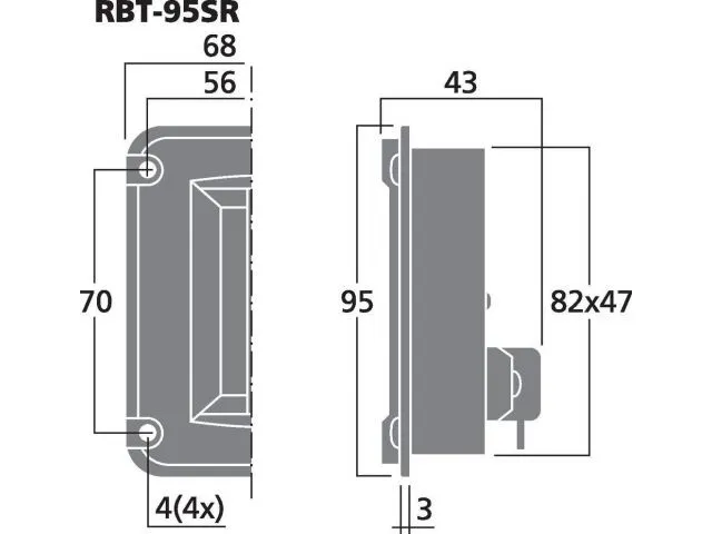 Výškový reproduktor MONACOR RBT-95SR, 40 W,  8 Ohm (3)