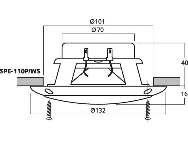 Zapustený reproduktor odolný voči poveternostným vplyvom Monacor SPE-110P/WS, 30 W, 4 Ohm, odolné voči teplu až do 120 ° C. (2)