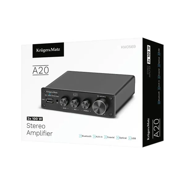 Zosilňovač stereo Krüger&Matz model A20 2x100W (5)